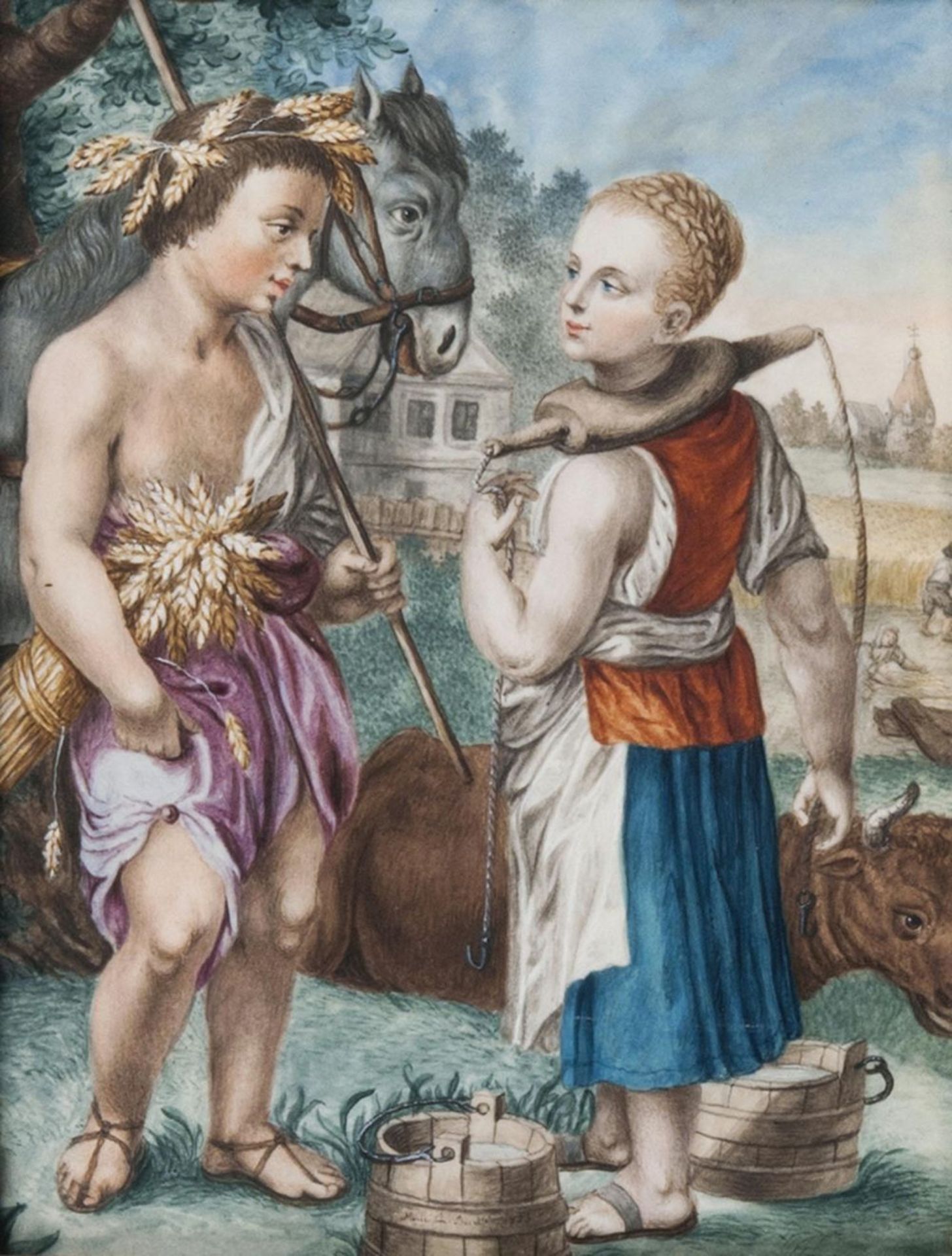 Französischer Meister tätig um 1800. Allegorie des Herbstes.