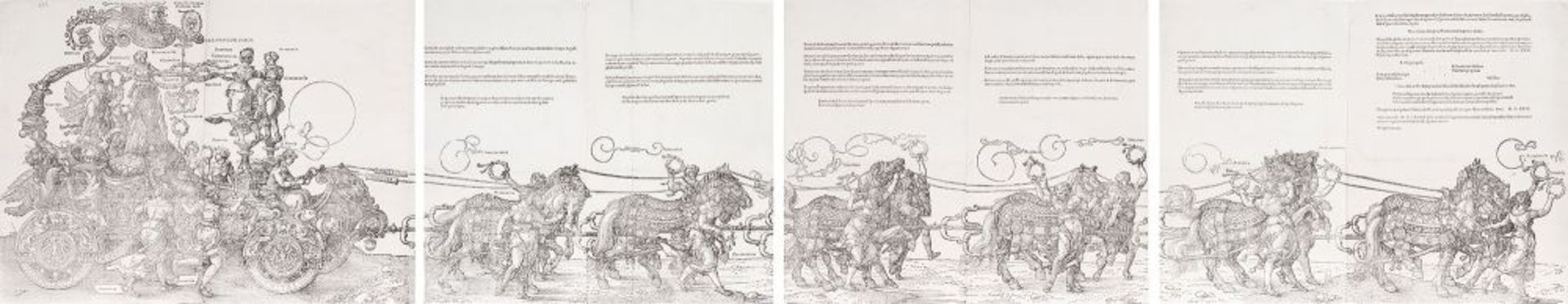 Albrecht Dürer (Nürnberg 1471 - Nürnberg 1528). Der Große Triumphwagen. - Bild 2 aus 2