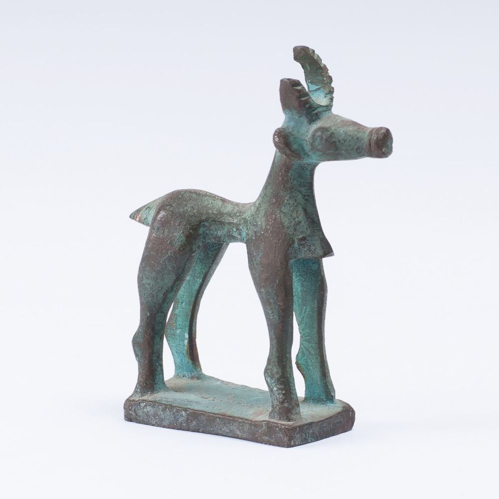 Stefan von Reiswitz (München 1931 - 2019). Kleine Gazelle. Bronze, teils grün patiniert. H. 7,5