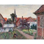 Gretchen Wohlwill (Hamburg 1878 - Hamburg 1962). Stadtgarten. Um 1910, Öl/Lw., 69,5 x 84 cm, r. u.