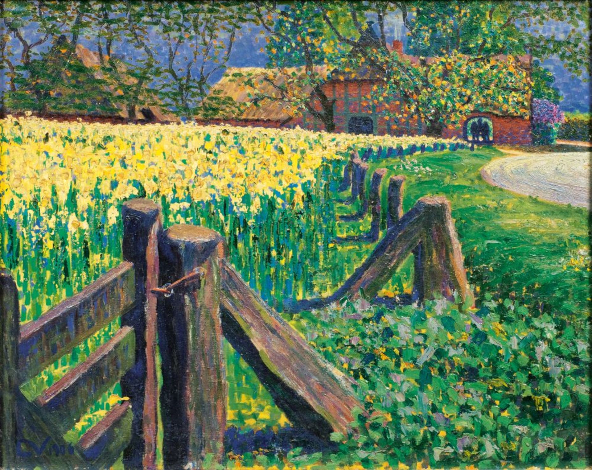 Carl Vinnen (Bremen 1863 - München 1922). Sommer in Worpswede. Öl/Lw., 57 x 70,5 cm, l. u. monogr.