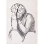 Käthe Kollwitz (Königsberg 1867 - Moritzburg 1945). Nachdenkende Frau. 1920, Lithographie, 61 x 42,5