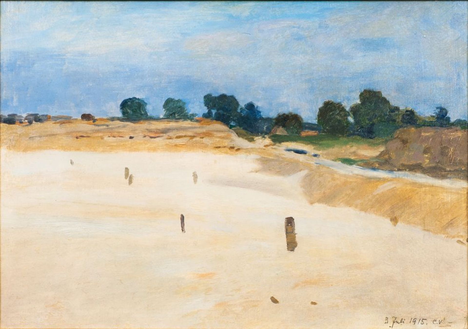 Carl Vinnen (Bremen 1863 - München 1922). Dünen. Öl/Karton, 35,5 x 50 cm, r. u. monogr. und dat.