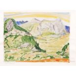 Erich Heckel (Döbeln 1883 - Radolfzell/Bodensee 1970). St. Paul-de-Vence. Aquarell, 30,5 x 42 cm, r.