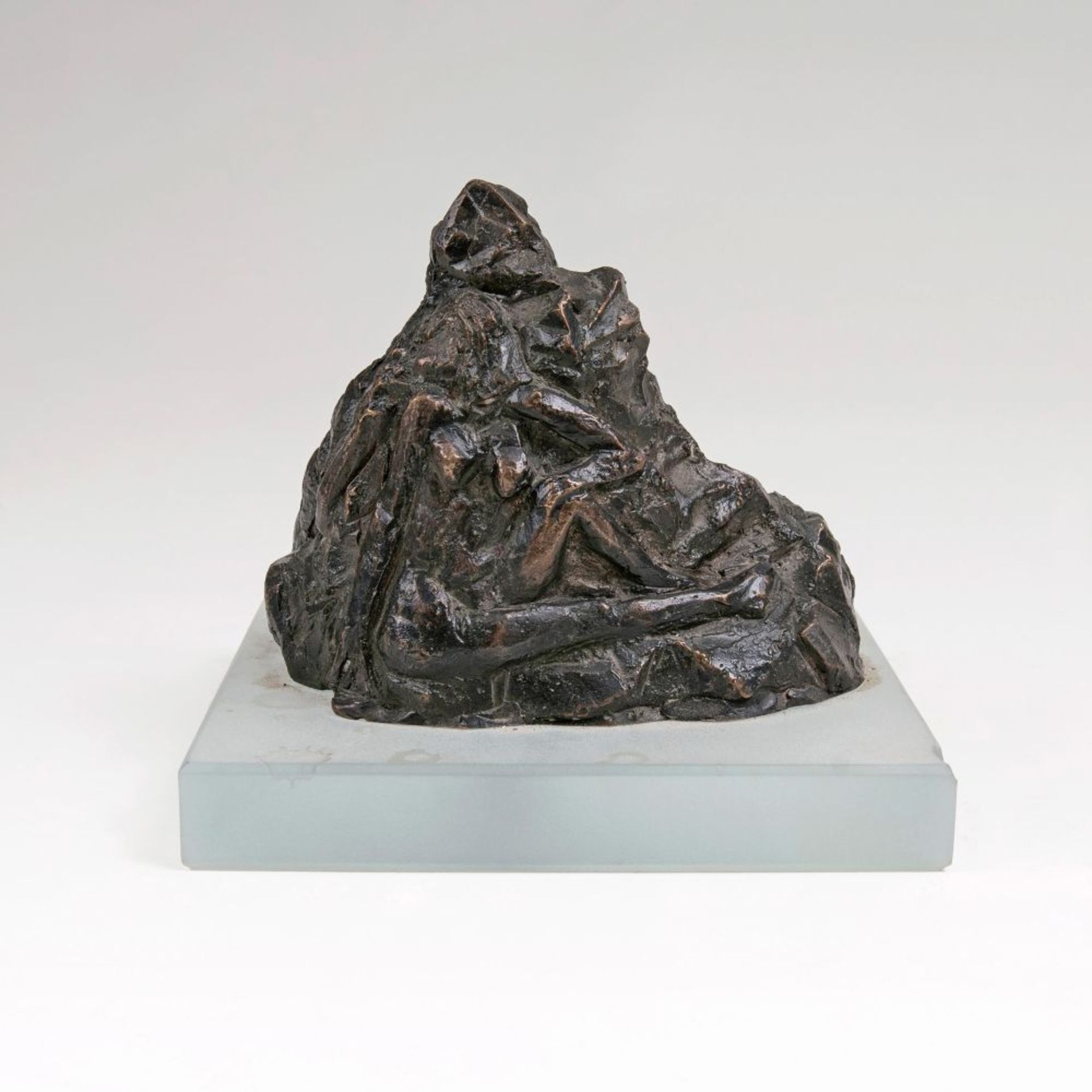 Rolf Kuhrt (Bergzow 1936). Figurengruppe 'Adam und Eva im Himalaya'. 2011. Bronze mit dunkler