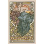 Alfons Mucha (Eibenschütz/Mähren 1860 - Prag 1939). Frau und Bär - Document décoratifs No. 47.