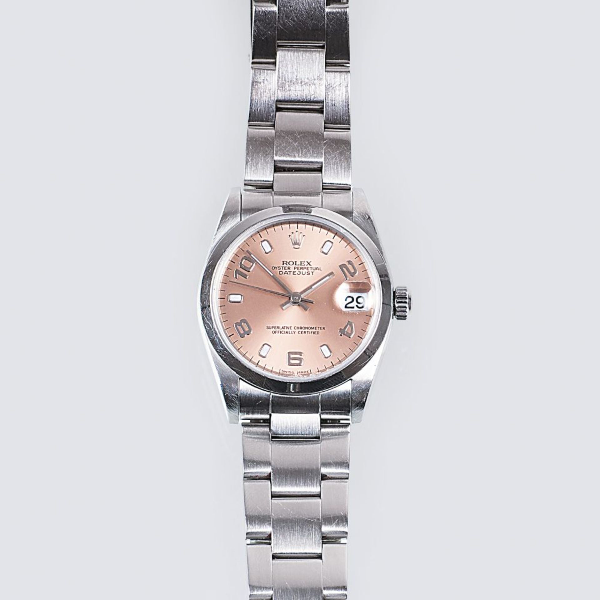 Rolex reg. 1908. Damen-Armbanduhr 'Oyster Perpetual Datejust'. Edelstahl. Automatik.