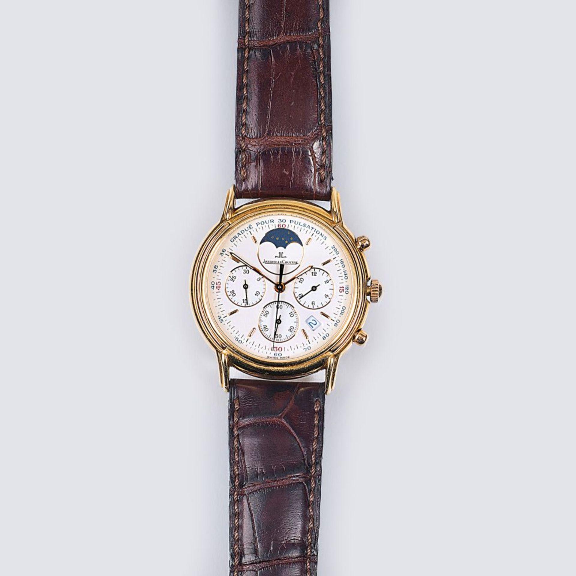 Jaeger-LeCoultre gegr. 1833 in Vallée de Joux. Herren-Armbanduhr 'Odysseus'. 18 kt. GG, gest. Quarz.