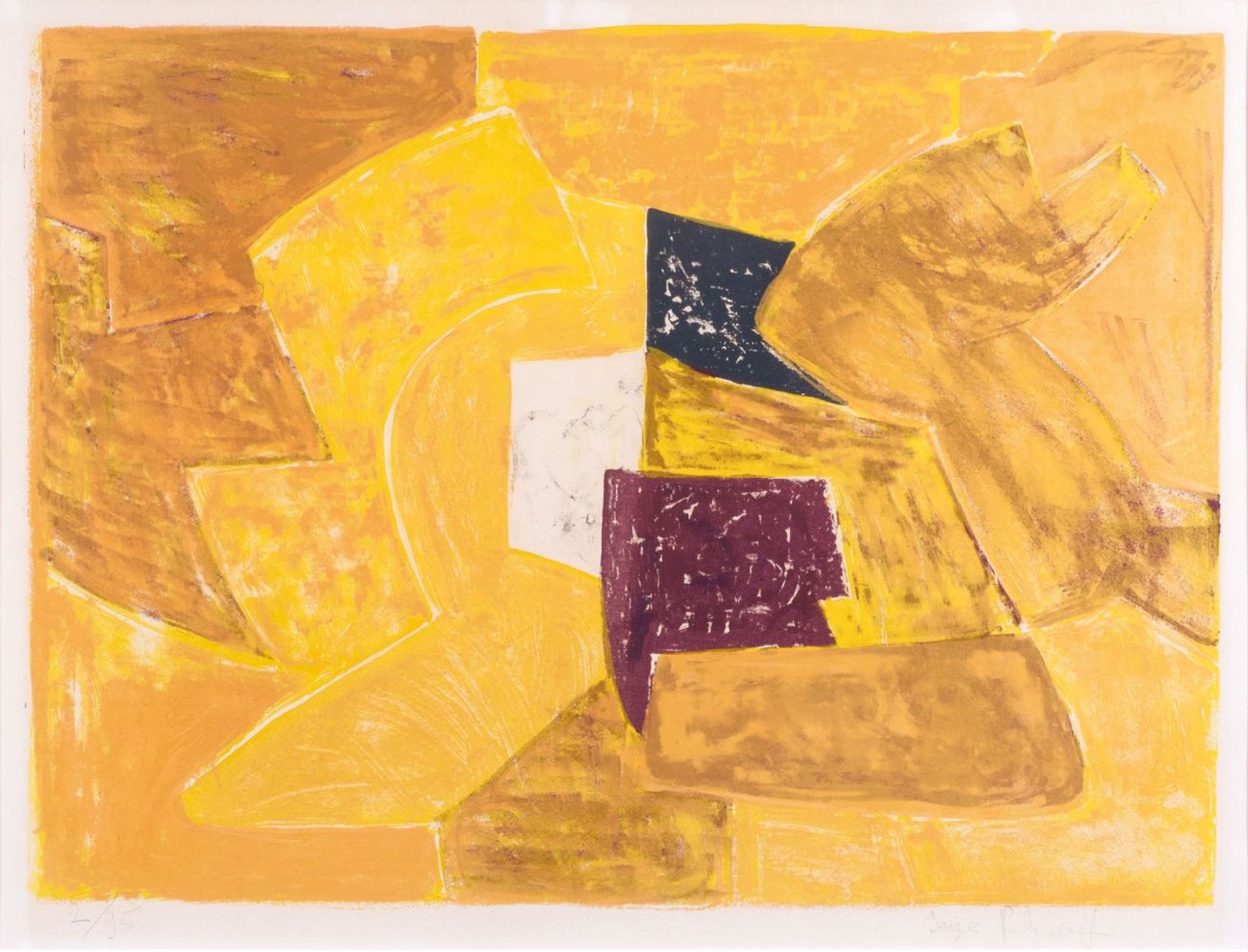 Serge Poliakoff (Moskau 1900 - Paris 1969). Composition en Orange.