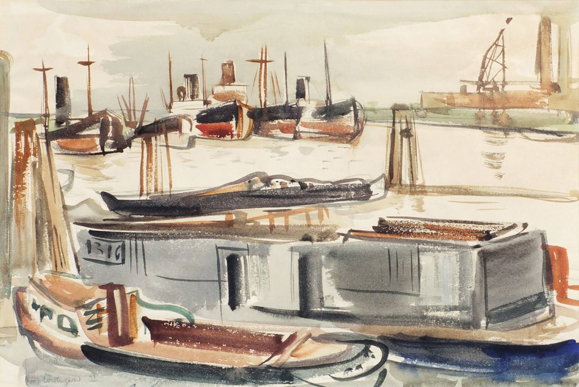 Kurt Löwengard (Hamburg 1895 - London 1940). Hamburger Hafen.