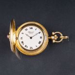 Chopard gegr. 1860 in Sonvilier. Damen-Taschenuhr mit Rubin- und Brillant-Besatz.