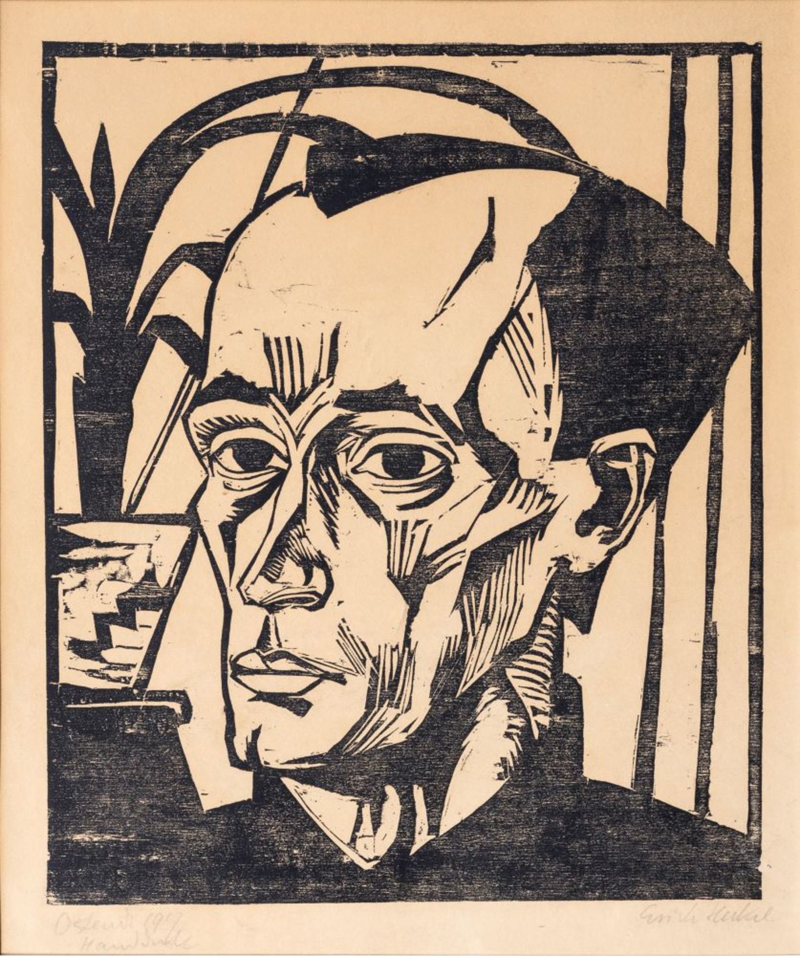 Erich Heckel (Döbeln 1883 - Radolfzell/Bodensee 1970). Selbstportrait.