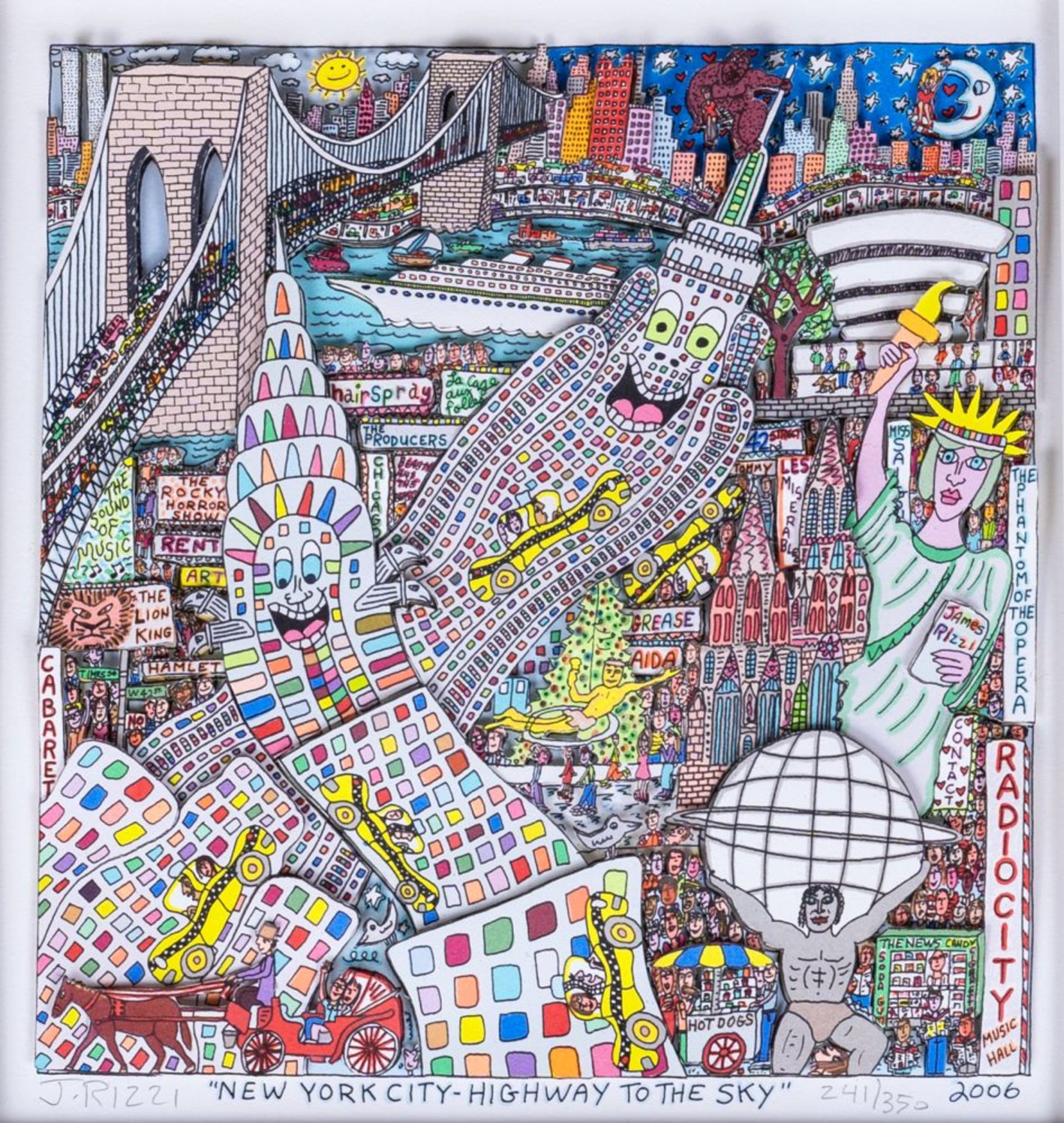 James Rizzi (New York 1950 - New York 2011). Highway to the Sky. - Image 2 of 2