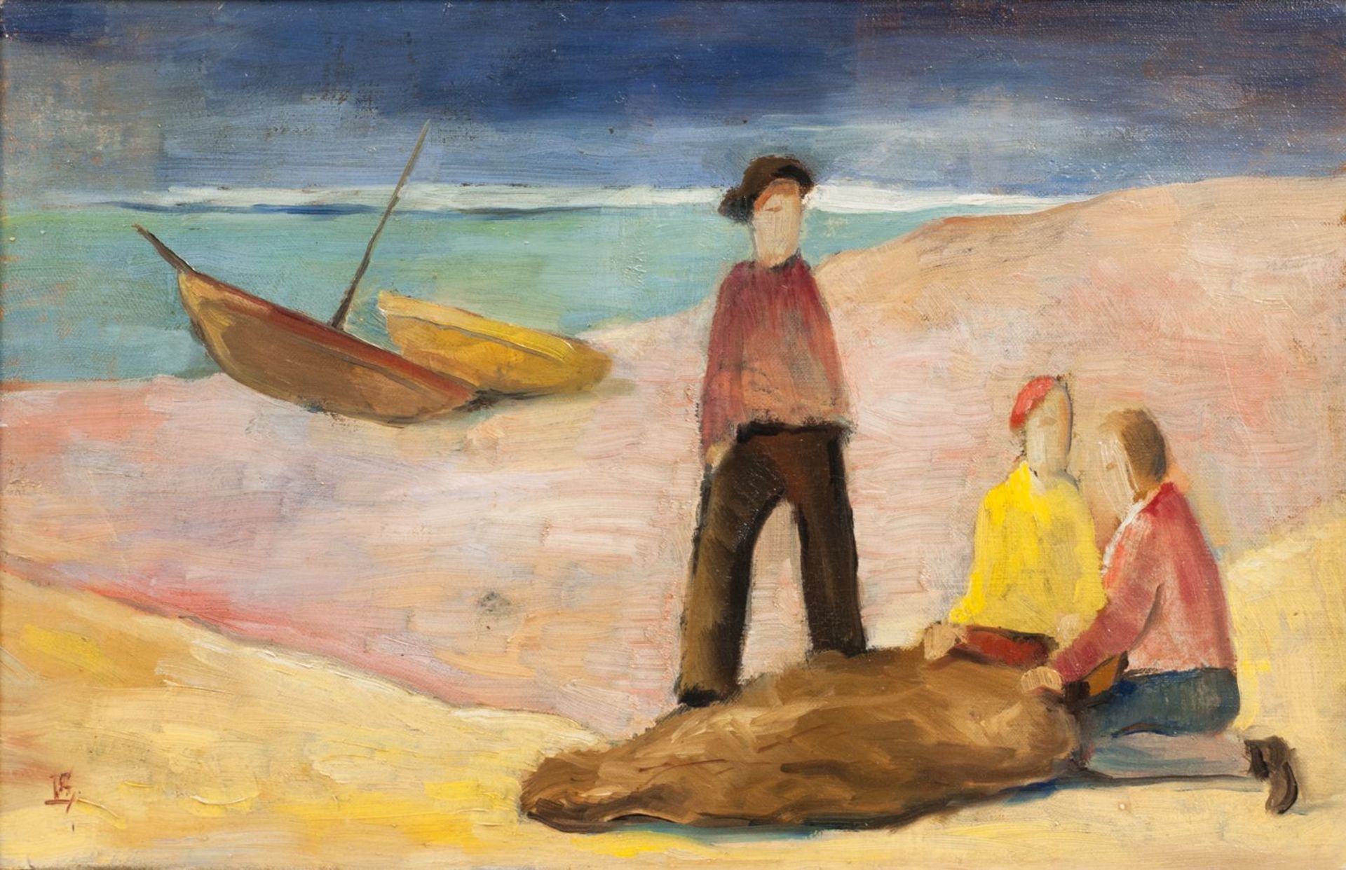 Carl Andreas Lange (nach 1949). Menschen am Strand.