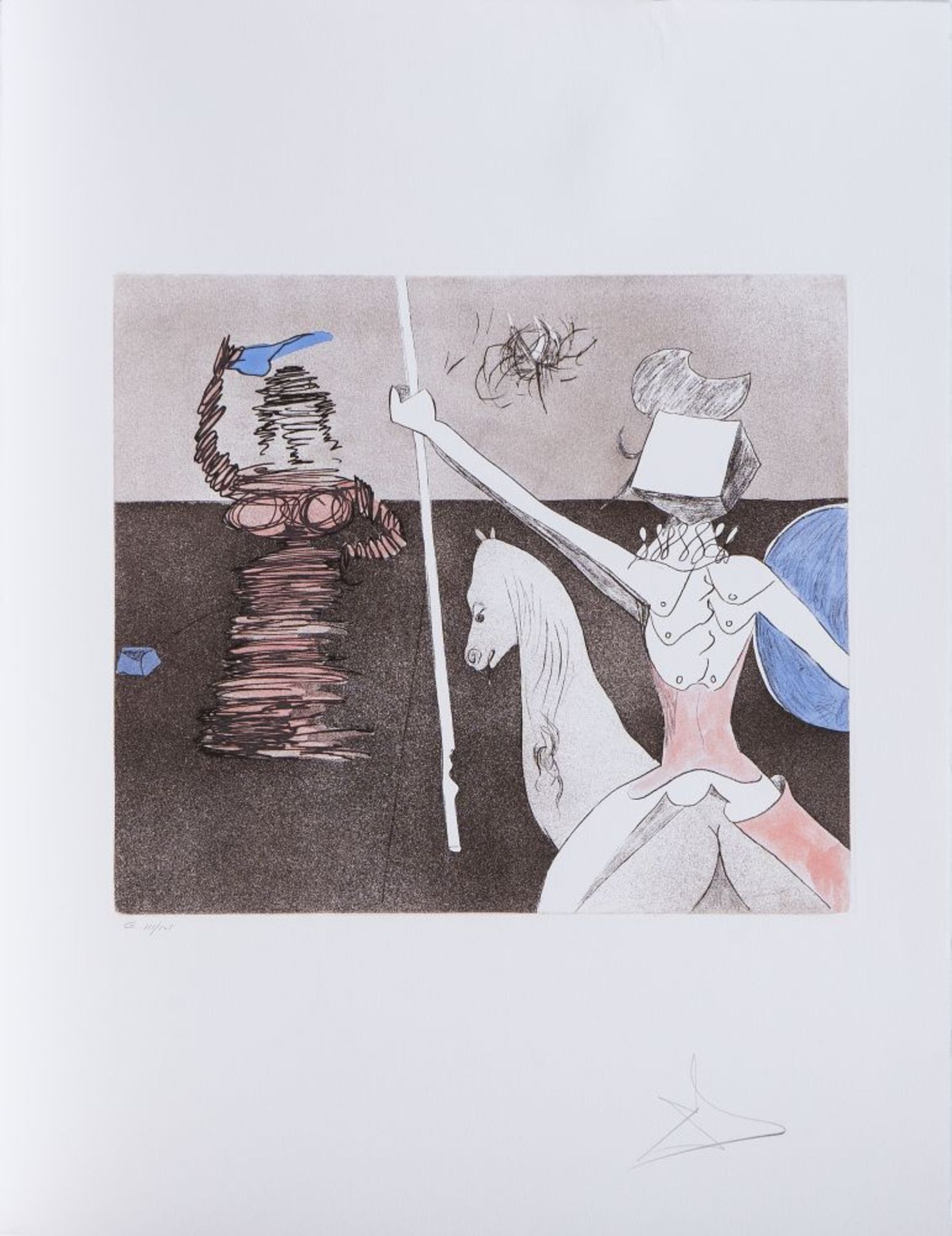 Salvador Dalí (Figueres 1904 - Figueres 1989). Don Quijote - Off to Battle.