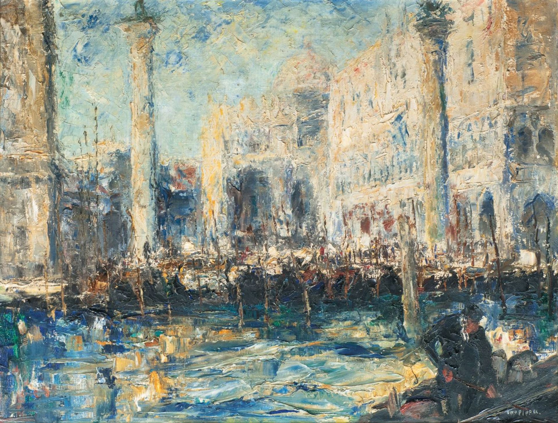 Otto Pippel (Lodz 1878 - Planegg 1960). Venedig - Piazzetta.