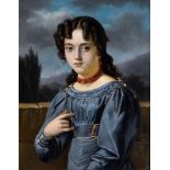 Russischer Meister tätig 1. Hälfte 19. Jh. Portrait einer Dame in Blau.
