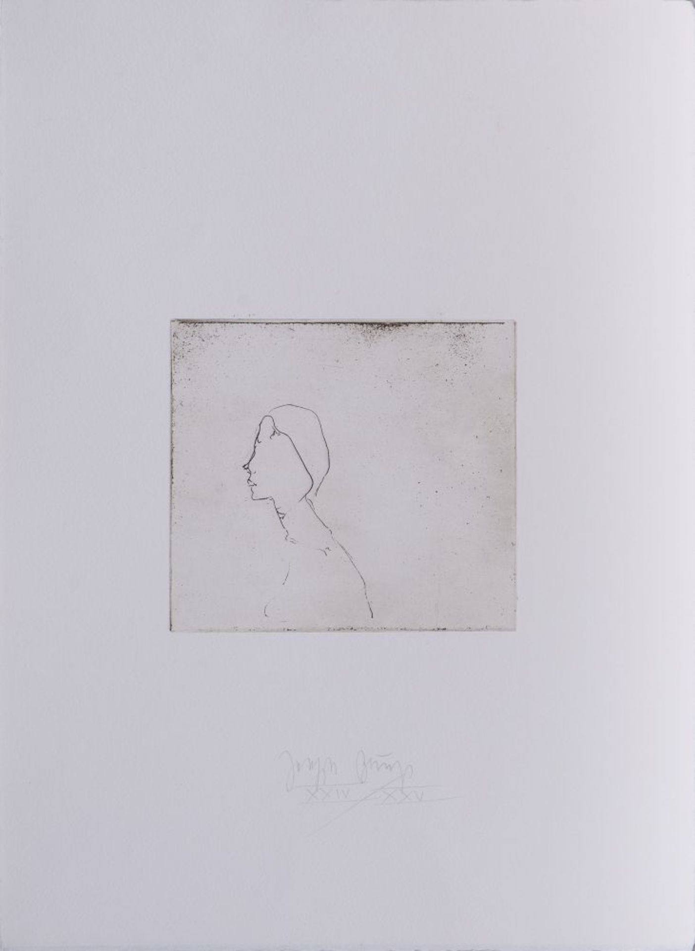 Joseph Beuys (Kleve 1921 - Düsseldorf 1986). Kopf H. B.
