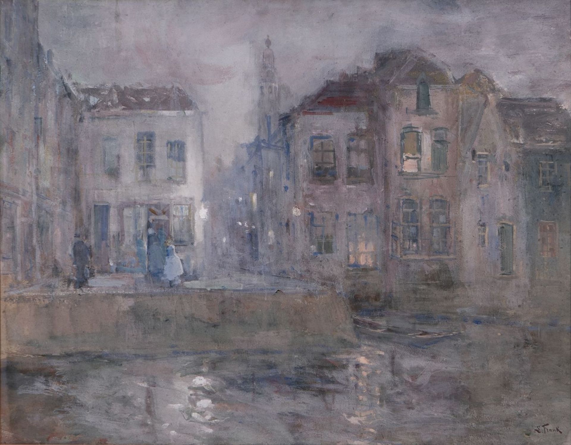 Lucien Frank (Brüssel 1857 - Ohain 1920). Stadt im Nebel.