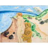 Erich Heckel (Döbeln 1883 - Radolfzell/Bodensee 1970). Am Strand.