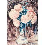 Christian Rohlfs (Niendorf/Holstein 1849 - Hagen/Westfalen 1938). Rosen in einer Vase.