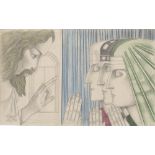 JAN TOOROP - In de Aanwezigheid van Jezus - Colored crayons and pencil drawing on paper