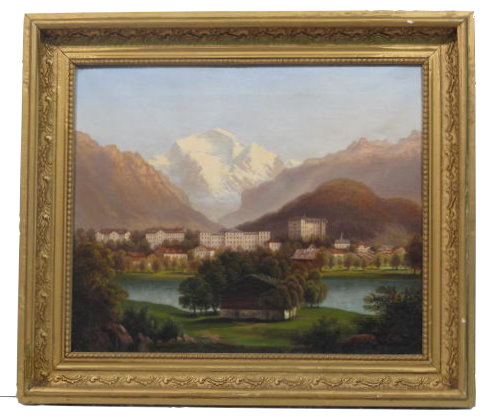 RUDOLF MULLER - Dorf in den Alpen - Oil on canvas