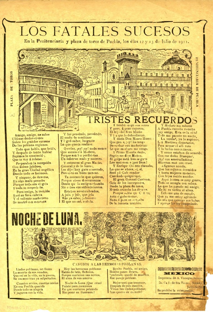 JOSE GUADALUPE POSADA - Los Fatales Sucesos en la Penitenciaria y Plaza de Toros - Relief engraving