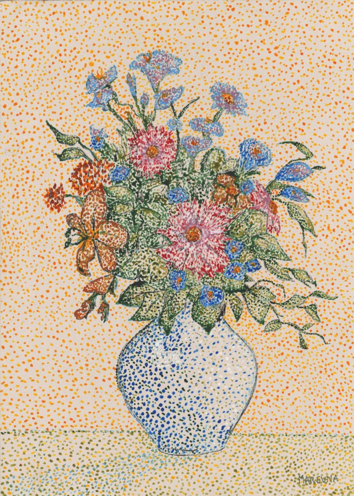 MARIE VOROBIEFF MAREVNA - Bouquet de fleurs - Gouache on paper