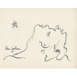 JEAN COCTEAU - Profil en extase - Pen and ink drawing on paper