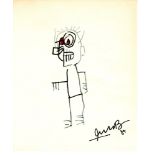 JEAN-MICHEL BASQUIAT - Portrait of Urbano Quinto - Red and black marker drawing on paper