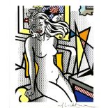 ROY LICHTENSTEIN - Nude with Yellow Pillow - Color relief print