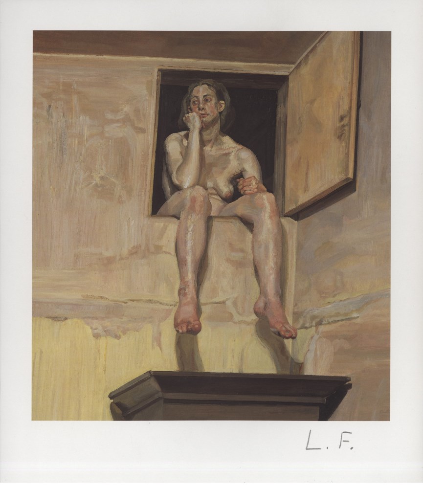 LUCIAN FREUD - Girl Sitting in the Attic Doorway - Color offset lithograph