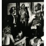 HELMUT NEWTON - Hugh Hefner's Projection Room, Beverly Hills - Original vintage photolithograph