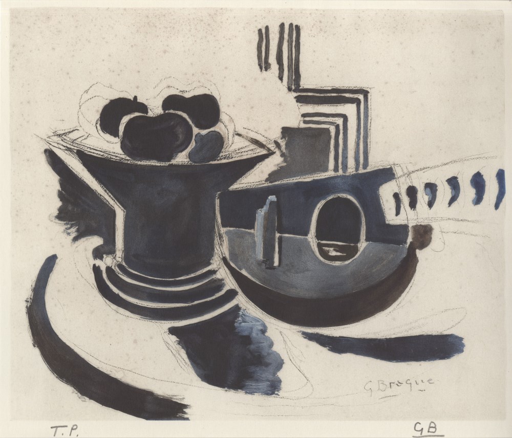 GEORGES BRAQUE - Mandoline et compotier - Original color collotype