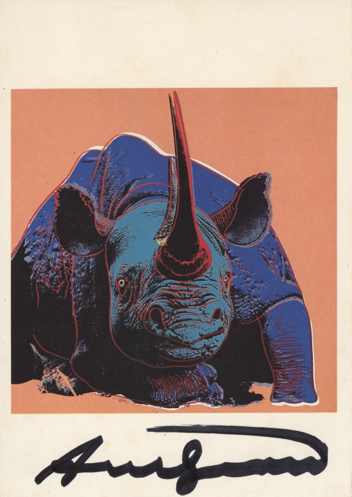 ANDY WARHOL - Black Rhinoceros - Color offset lithograph