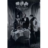 HELMUT NEWTON - Hotel Suite I, after Dinner, Paris - Original vintage photolithograph