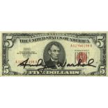 ANDY WARHOL - Five Dollar Lincoln - Color engraving and letterpress