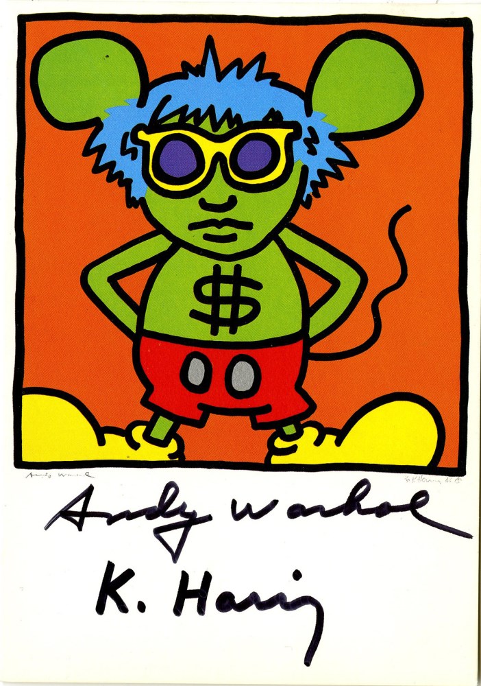 KEITH HARING & ANDY WARHOL - Andy Mouse I, Homage to Warhol - Color offset lithograph