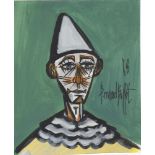 BERNARD BUFFET [imputee] - Clown au chapeau pointu - Oil on paper