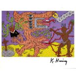 KEITH HARING - Five Eyes - Color offset lithograph