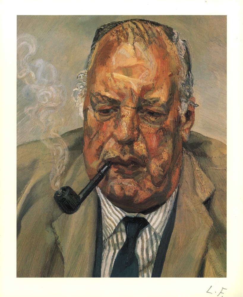 LUCIAN FREUD - Man Smoking - Color offset lithograph