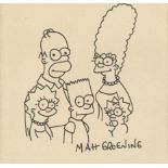 MATT GROENING - The Simpson Family - Original marker drawing on paper