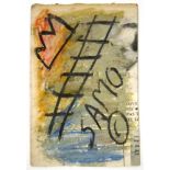 JEAN-MICHEL BASQUIAT [d'apres] - Untitled (Ladder) - Acrylic (?), oil pastel, and chalk on paper