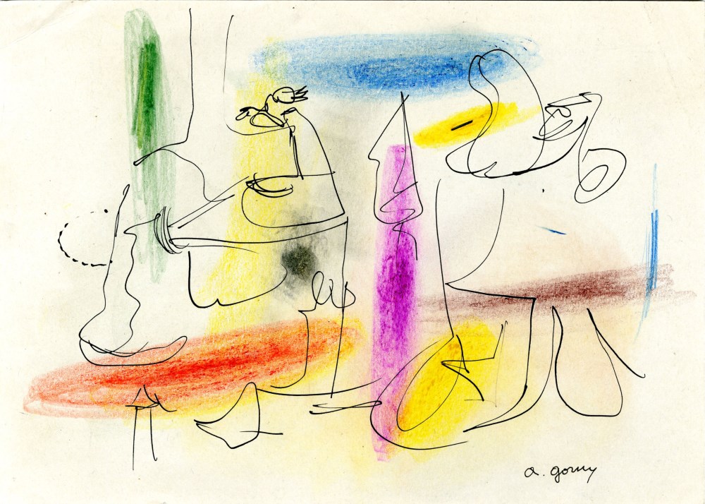 ARSHILE GORKY - Composition - Crayon and ink on paper