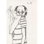 GEORGE CONDO - Cigarette - Ink drawing on paper