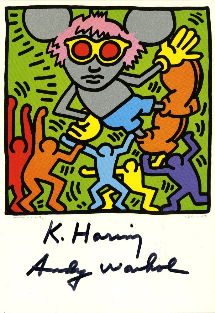 ANDY WARHOL & KEITH HARING - Andy Mouse IV, Homage to Warhol - Color offset lithograph