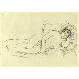 PIERRE-AUGUSTE RENOIR - Femme nue couchee, tournee a droite, 2e Planche - Original etching