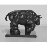 FERNANDO BOTERO [imputee] - Toro - Bronze sculpture with very dark brown patina