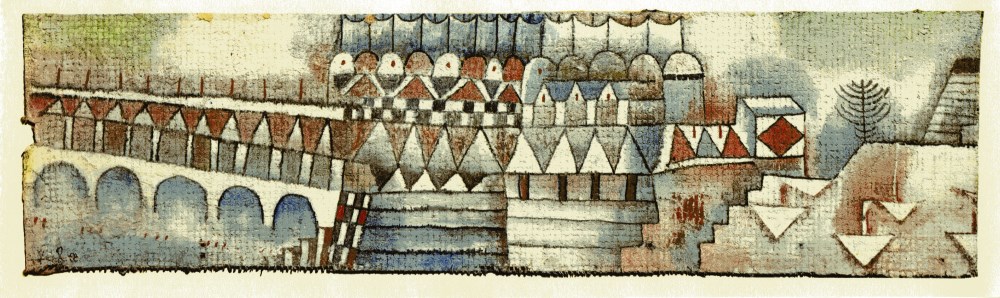 PAUL KLEE - Old Town and Bridge ["Ville ancienne avec pont"] - Original color collotype